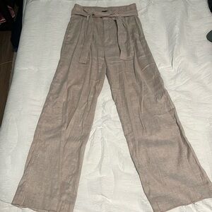 Banana Republic Size 4 Linen Blend Tan Trousers